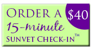 Order a 15 minute Sunvet Check-in animal intuitive consultation with holistic vet Dr. Laurel Davis.