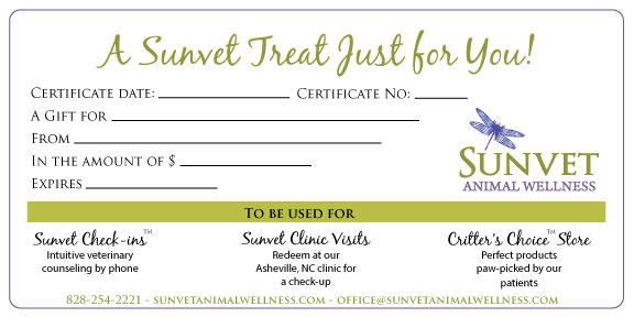 Sunvet gift certificate