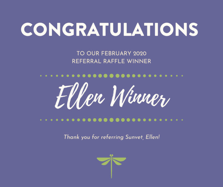 February 2020 Referral Raffle Winner | Sunvet Animal Wellness